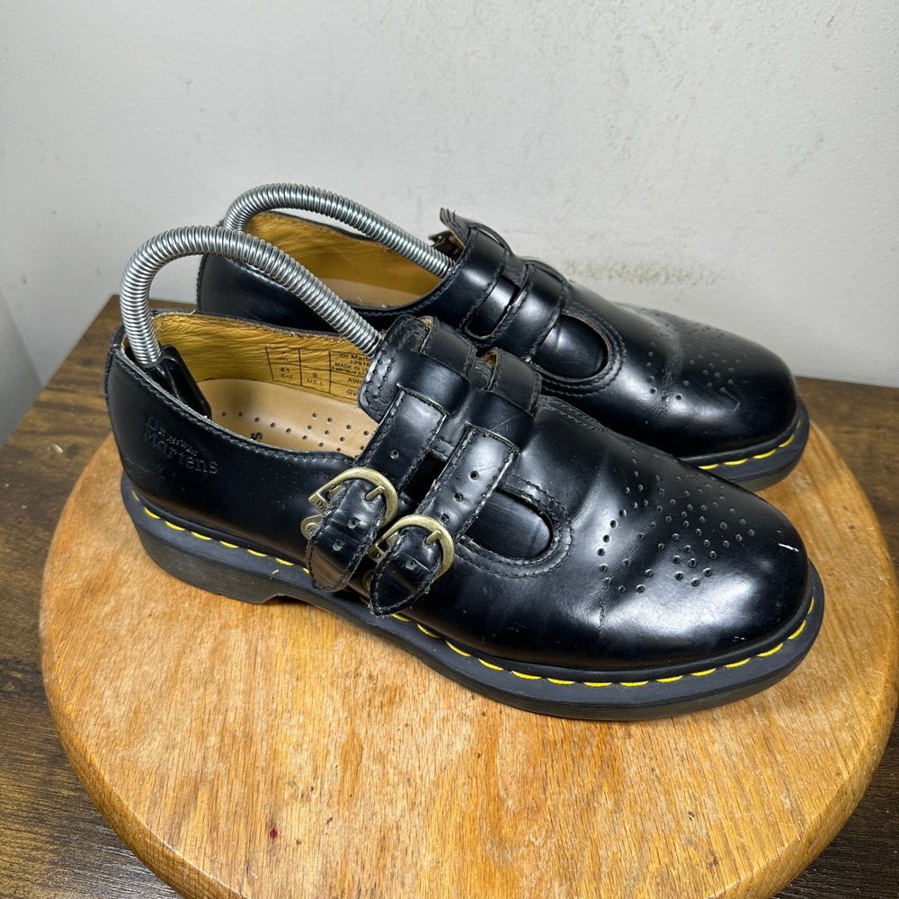 Dr. Martens 12916 Mary Jane Black Leather Mary Jane Shoes Womens 9
